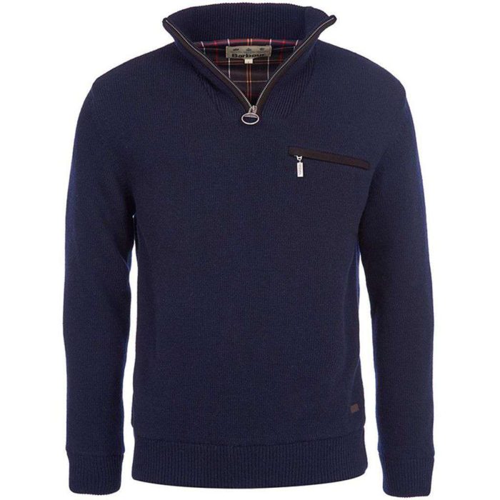 Ayton 1/2 Pullover Zip in Navy by Barbour