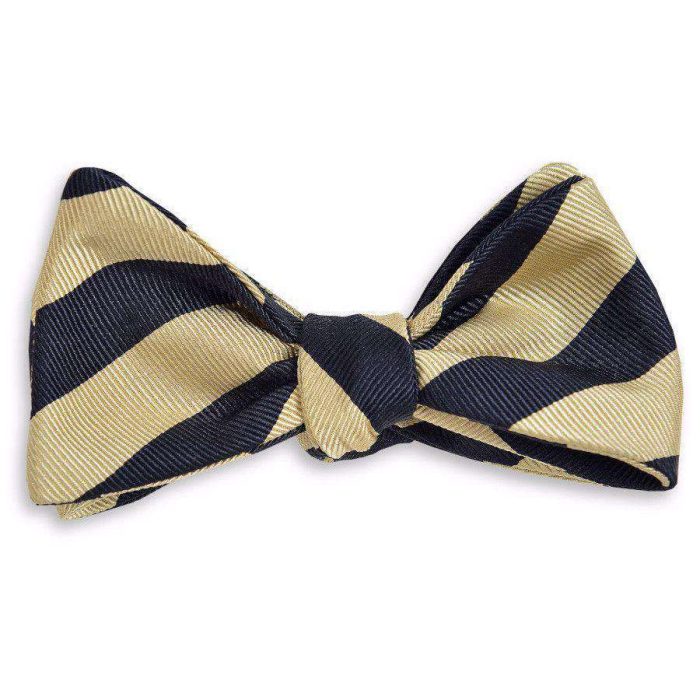 All American Stripe Bow Tie in Black and Gold by High Cotton