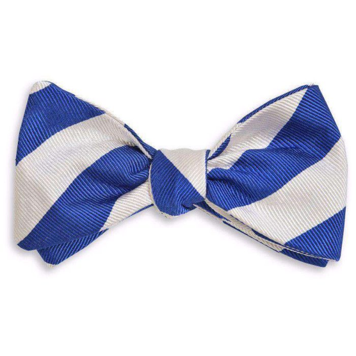 All American Stripe Bow Tie in Royal Blue and White by High Cotton