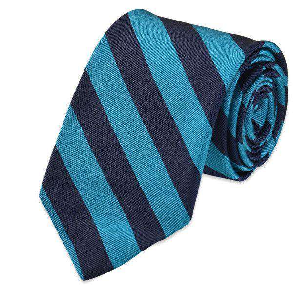 All American Stripe Neck Tie in Teal and Navy by High Cotton