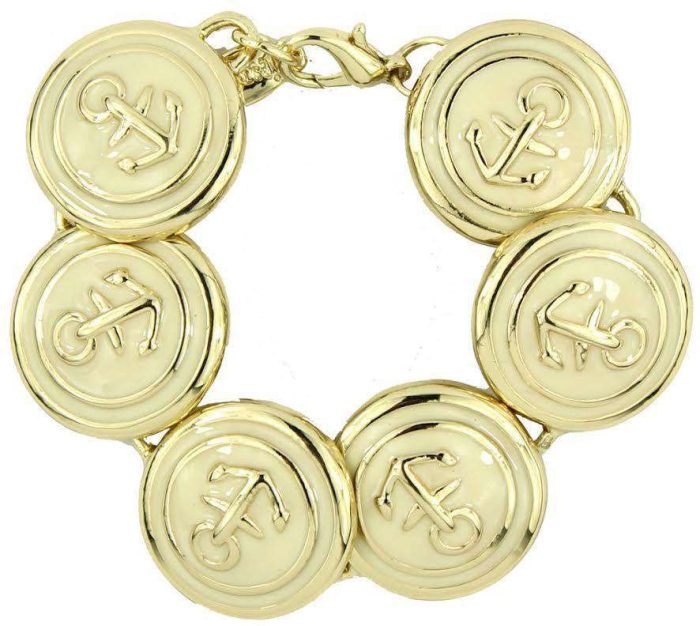 Anchor Button Bracelet by Pink Pineapple