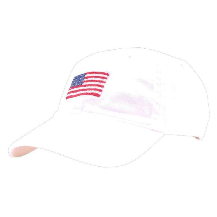 American Flag Needlepoint Hat in White by Smathers & Branson