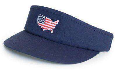 America Golf Visor in Navy by State Traditions