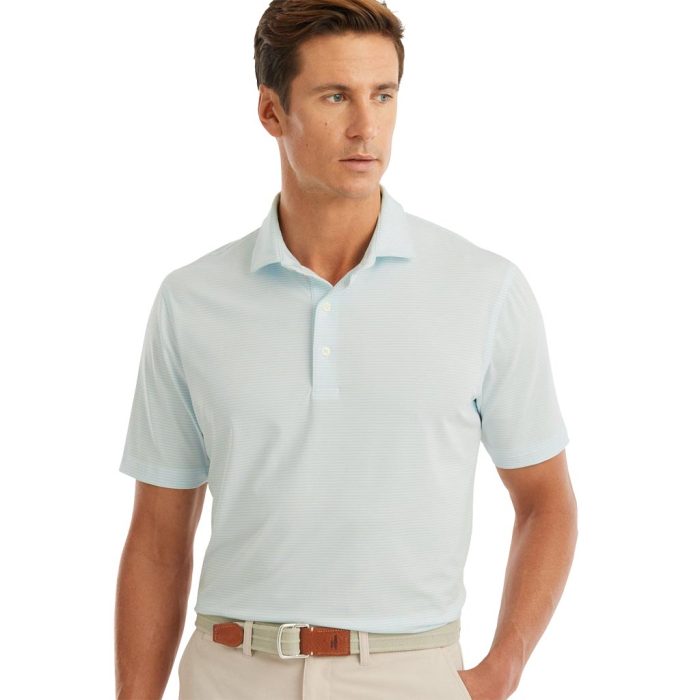 Albatross Prep-Formance Striped Polo in Barbados Blue by Johnnie-O
