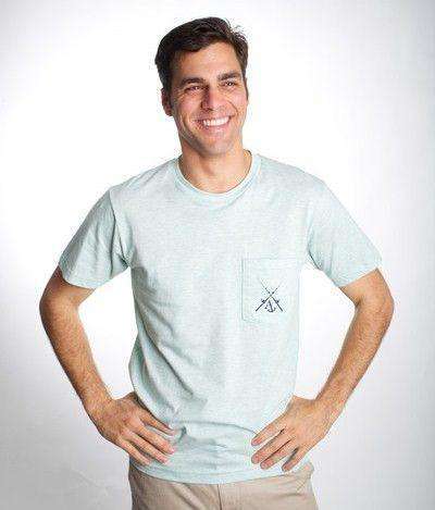 Angler Pocket Tee Shirt in Heathered Seafoam Green by Anchored Style
