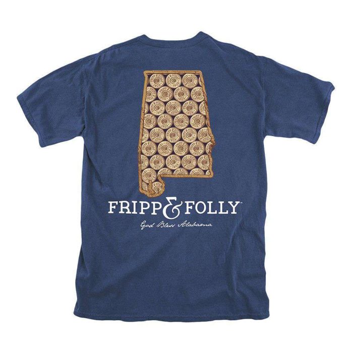 Alabama Shotgun Shell Tee in True Navy by Fripp & Folly