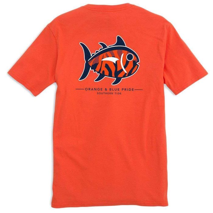 Auburn University Mascot Tee Shirt in Endzone Orange by Southern Tide