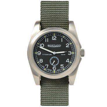 A-3T Vintage 42 Performance Watch in Defender Drab Band with Black Dial by Bertucci