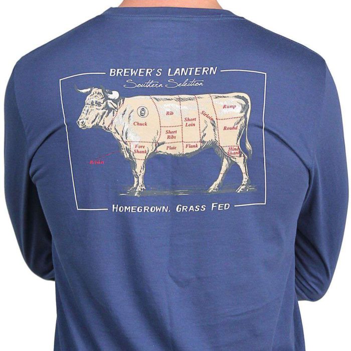 Brewer's Bull Long Sleeve Tee in Ole Blue by Brewer's Lantern