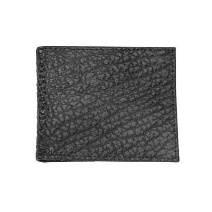 Bozeman Bison Leather Billfold Wallet in Black by Country Club Prep