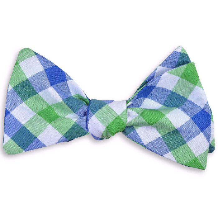 Battery Check Bow Tie in Green by High Cotton
