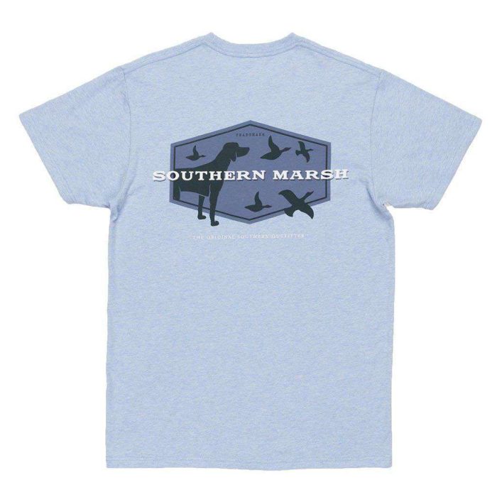 Branding Collection - Hunting Dog Tee in Washed Sky Blue by Southern Marsh