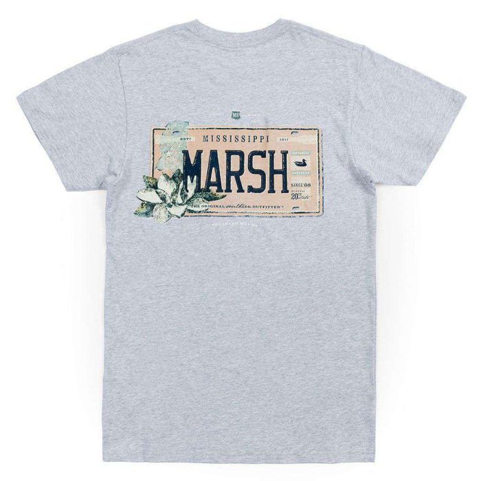 Backroads Collection - Mississippi Tee in Light Gray by Southern Marsh