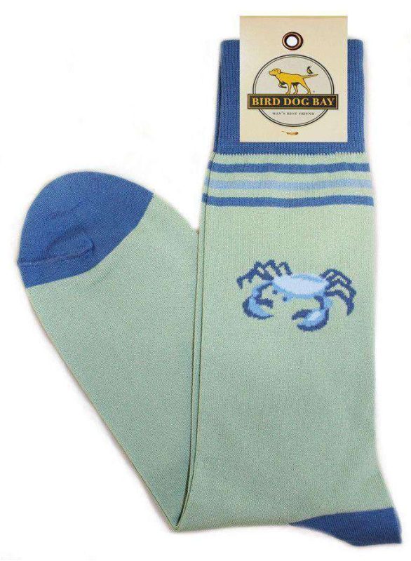 A Bit Crabby Sporting Socks in Mint by Bird Dog Bay