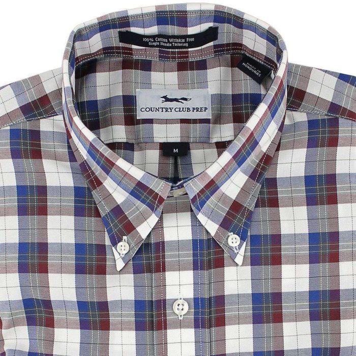 Button Down in Navy Plaid by Country Club Prep