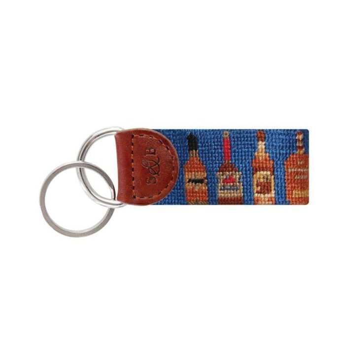 Bourbon Needlepoint Key Fob in Blue by Smathers & Branson