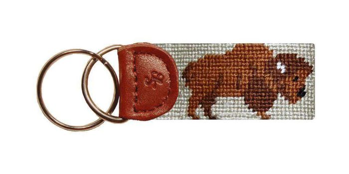 Buffalo Needlepoint Key Fob in Khaki by Smathers & Branson