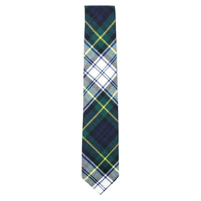 Bordeaux Wool Neck Tie in White & Forest Green Tartan by Res Ipsa