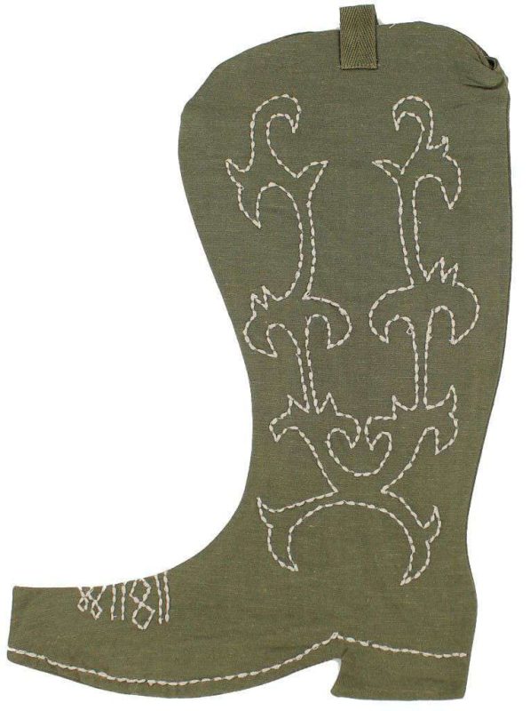 Cowboy Boot Christmas Stocking in Brown by Judith March
