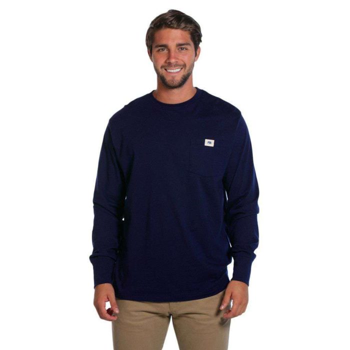 Circle Back Logo Long Sleeve Tee in Navy by The Normal Brand