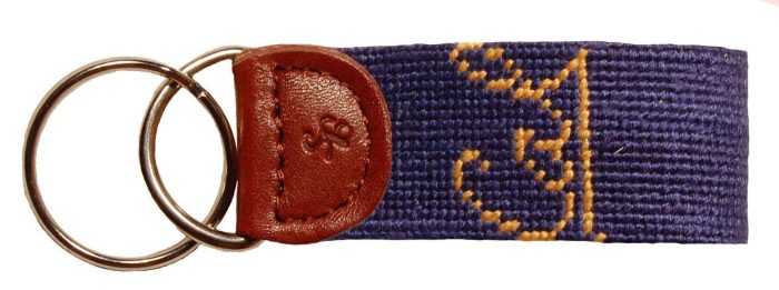 Cal - Berkeley Needlepoint Key Fob in Navy by Smathers & Branson