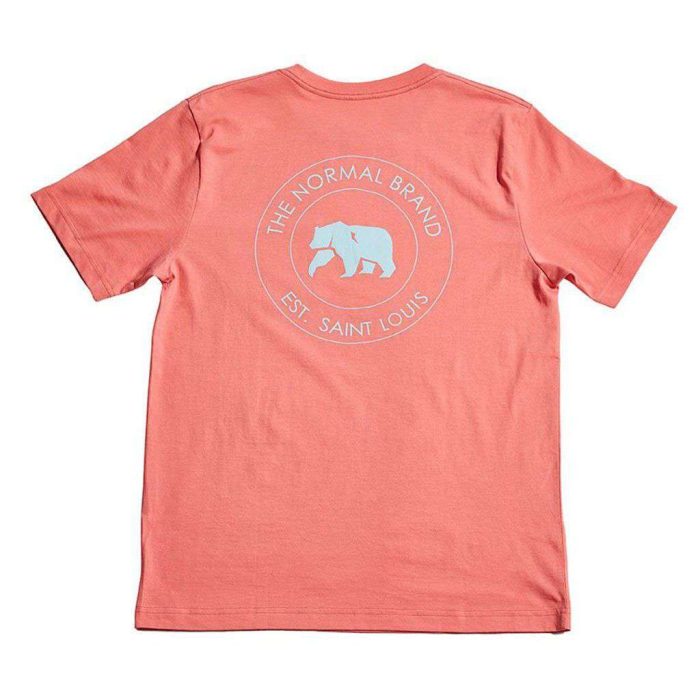 Circle Back Short Sleeve Pocket Tee in Sunrise & Blue by The Normal Brand