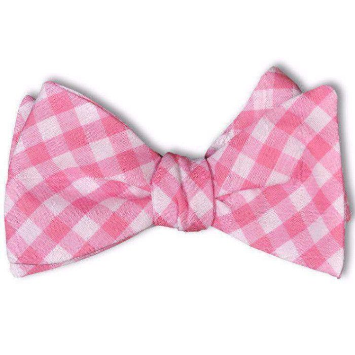 Check Bow Tie in Deep Pink by High Cotton