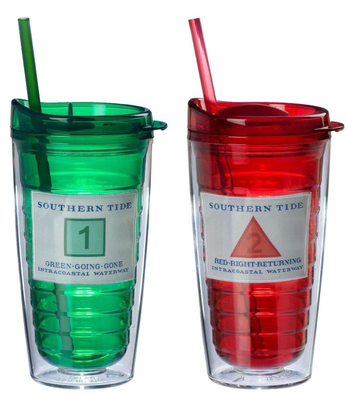 Collectible Channel Marker Tumbler Set in Red & Green by Southern Tide