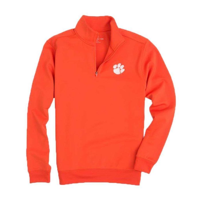 Clemson Gameday Performance Skipjack 1/4 Zip Pullover in Endzone Orange by Southern Tide