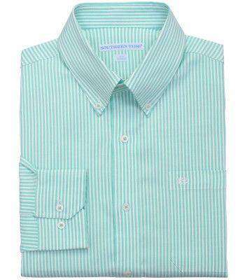 Castle Harbor Stripe Sport Shirt in Bermuda Teal by Southern Tide