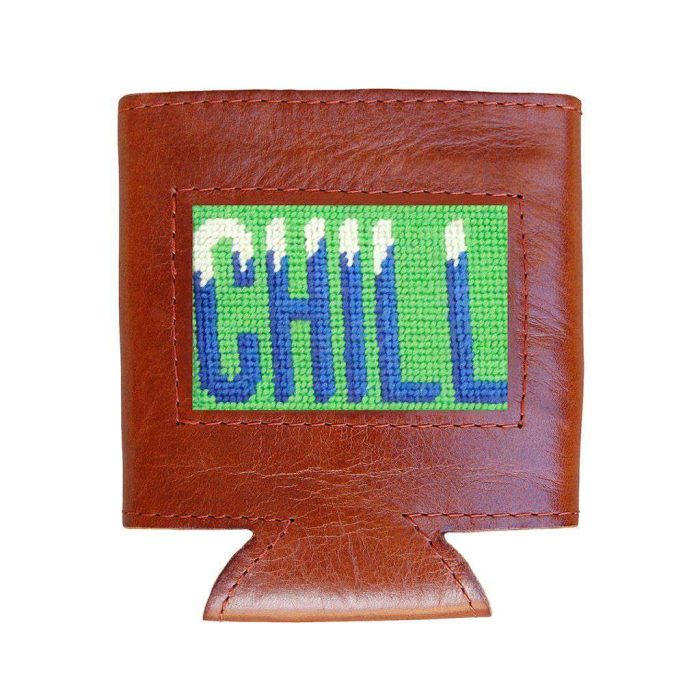 Chill Needlepoint Can Cooler in Mint by Smathers & Branson