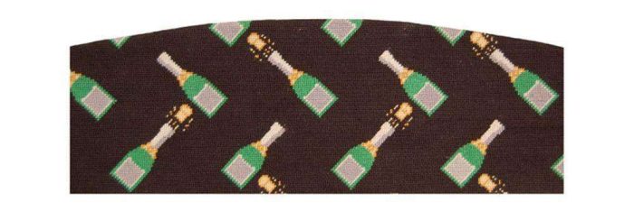 Champagne Pops Needlepoint Cummerbund in Black by Smathers & Branson