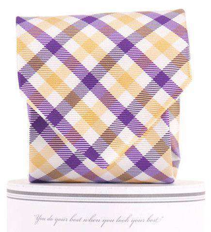 Collegiate Quad Neck Tie in Purple and Gold by Collared Greens