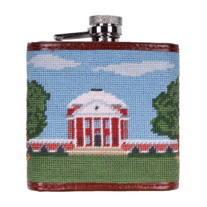 Custom Rotunda Scene Needlepoint Flask by Smathers & Branson