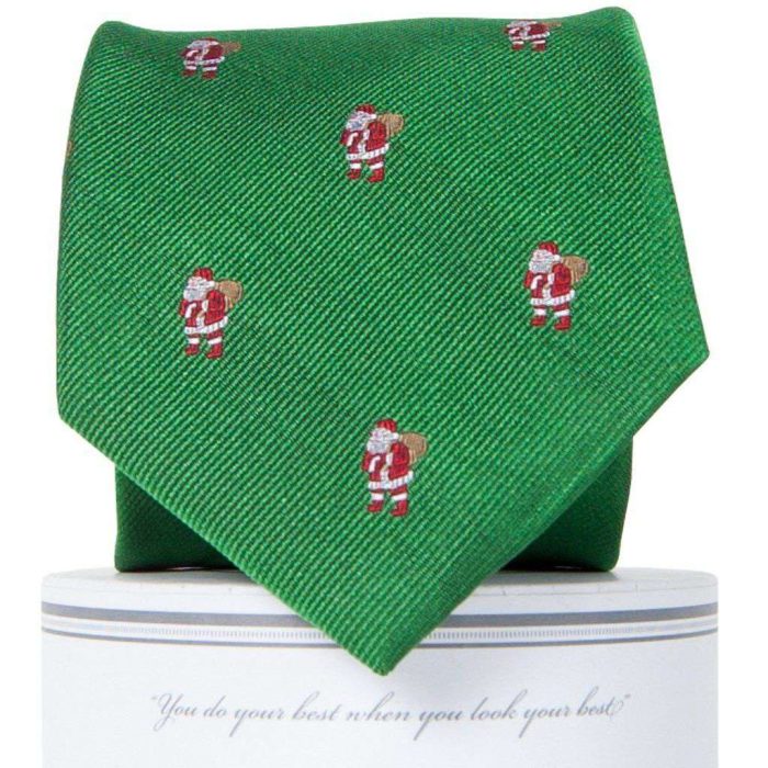 Classic Santa Tie in Holly Green by Collared Greens
