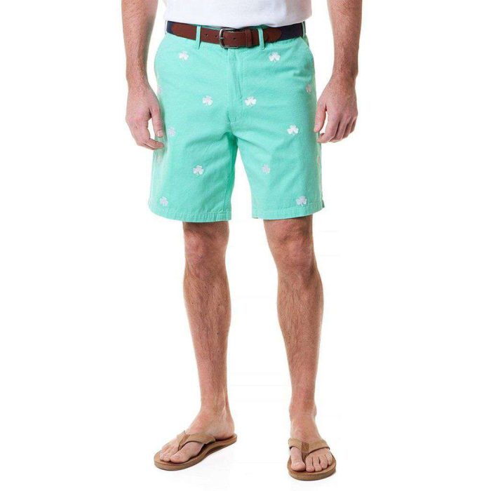 Cisco Short with Embroidered Shamrocks by Castaway Clothing