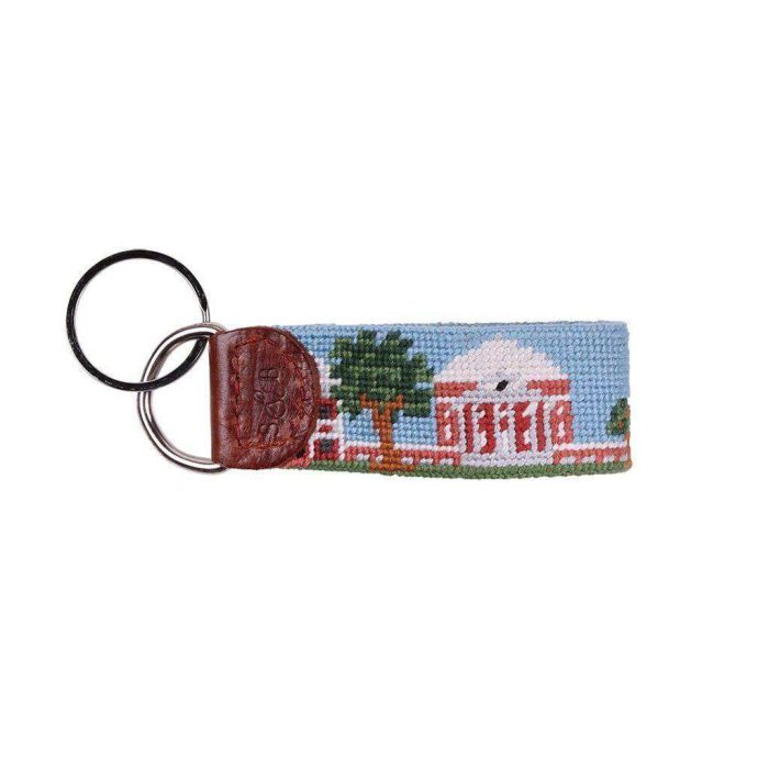 Custom UVA Lawn Campus Scene Needlepoint Key Fob by Smathers & Branson