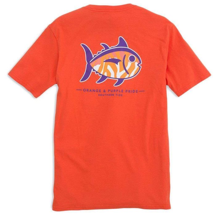 Clemson University Mascot Tee Shirt in Endzone Orange by Southern Tide