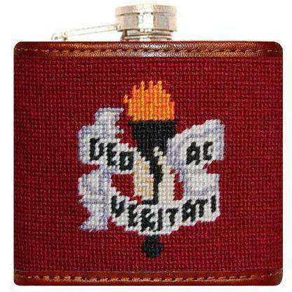 Colgate University Needlepoint Flask in Maroon by Smathers & Branson