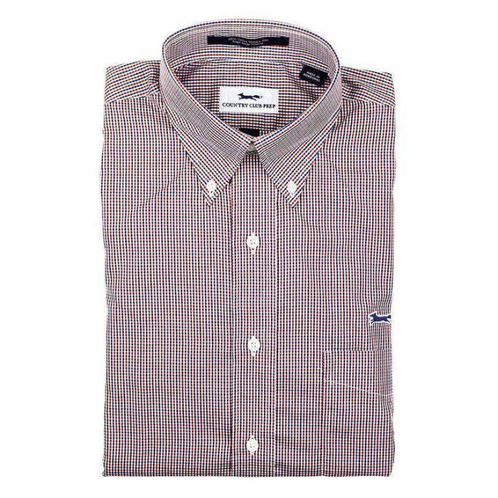 Crimson, White and Blue Button Down by Country Club Prep