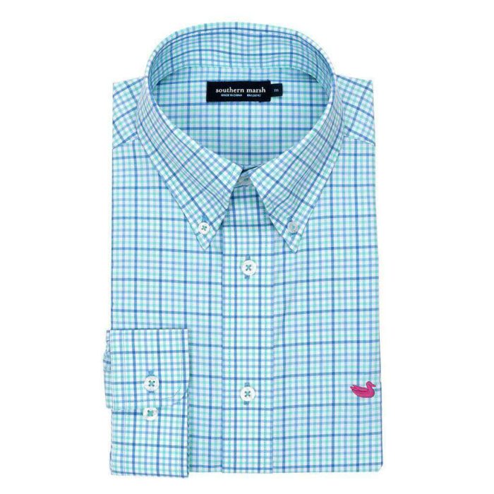 Dunlavy Check Dress Shirt in Lilac and Mint by Southern Marsh