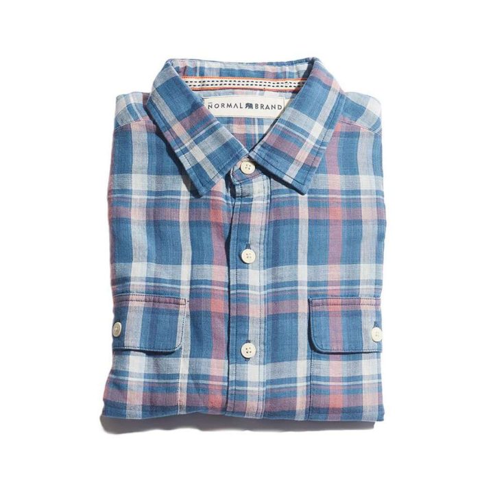 Double Cloth Indigo Check Button Up by The Normal Brand