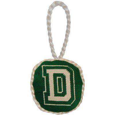 Dartmouth College Needlepoint Christmas Ornament in Green by Smathers & Branson