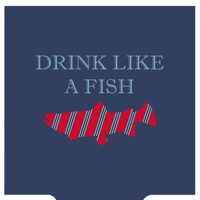 Drink Like a Fish Can Holder in Navy by Southern Proper