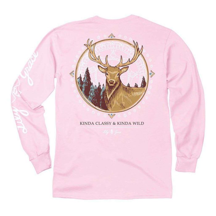 Deer Long Sleeve Tee in Blossom by Lily Grace