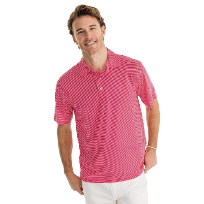 Driver Striped Brrr Performance Polo by Southern Tide
