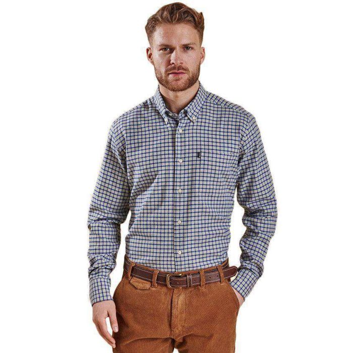 Dalby Tailored Fit Button Down in Navy by Barbour
