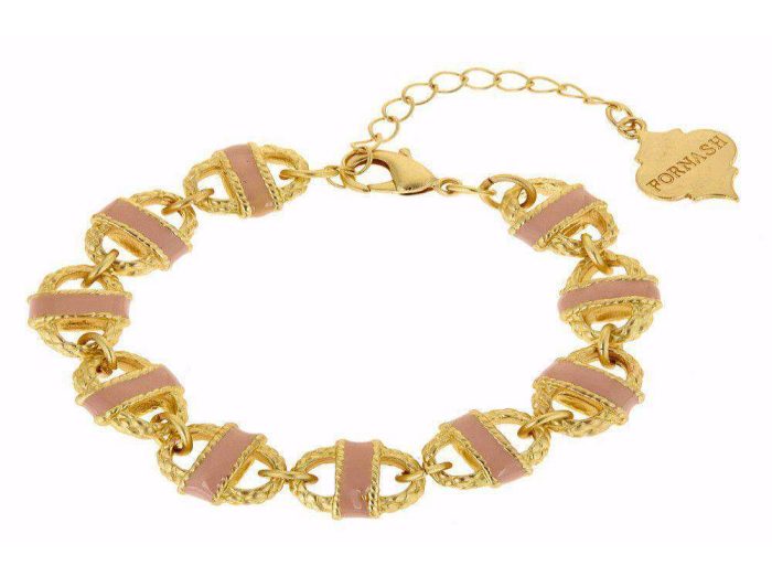 Enamel Basket Bracelet in Nude by Fornash