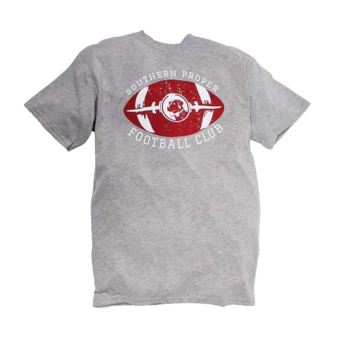 Exclusive Football Tee in Heather Grey by Southern Proper