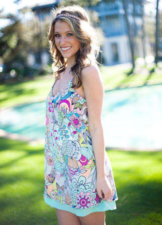 Exotic Garden Razor Back Shift Dress by Judith March